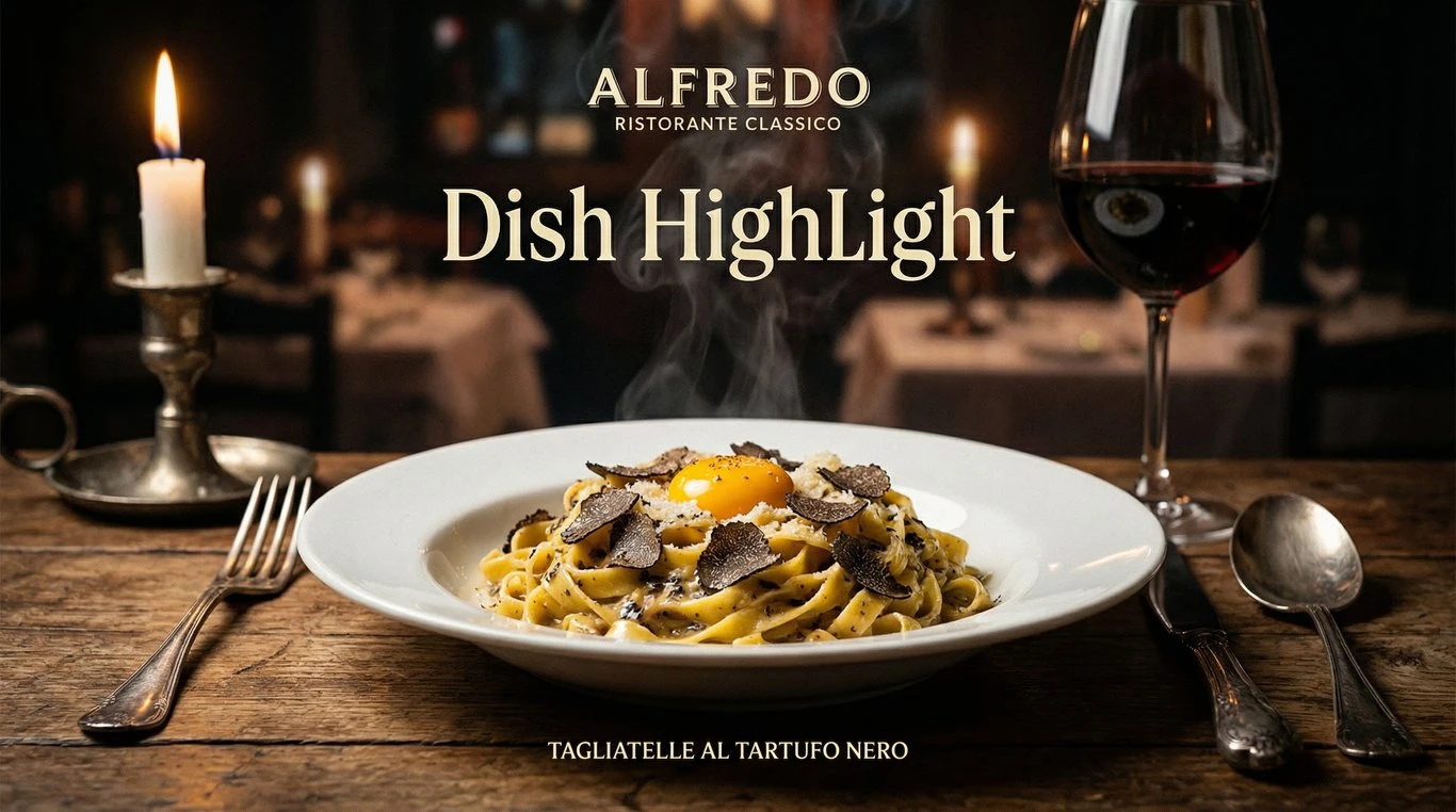 Plat signature : Tagliatelles à la truffe noire