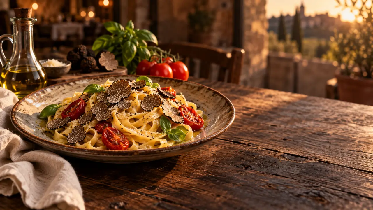 Assiette de pâtes fraîches aux accents de la cuisine italienne traditionnelle