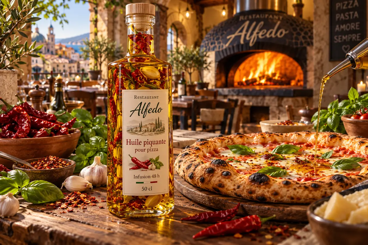Réussir une huile piquante pour pizza italienne, avec 50 cl et 48 heures d’infusion